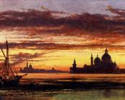 爱德华 威廉 库克 : Sunset Sky Salute And San Giorgio Maggiore